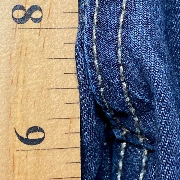 Simply Vera Vera Wang Denim Capri Mid Rise Jeans Size 10 Dark Wash - Picture 8 of 16